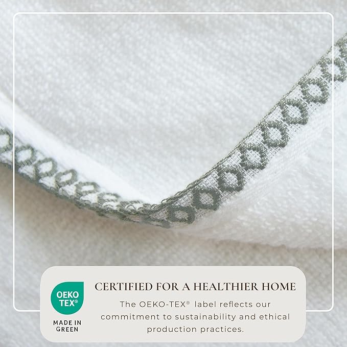 Great Bay Home White/Green Washcloth Set - Image 4