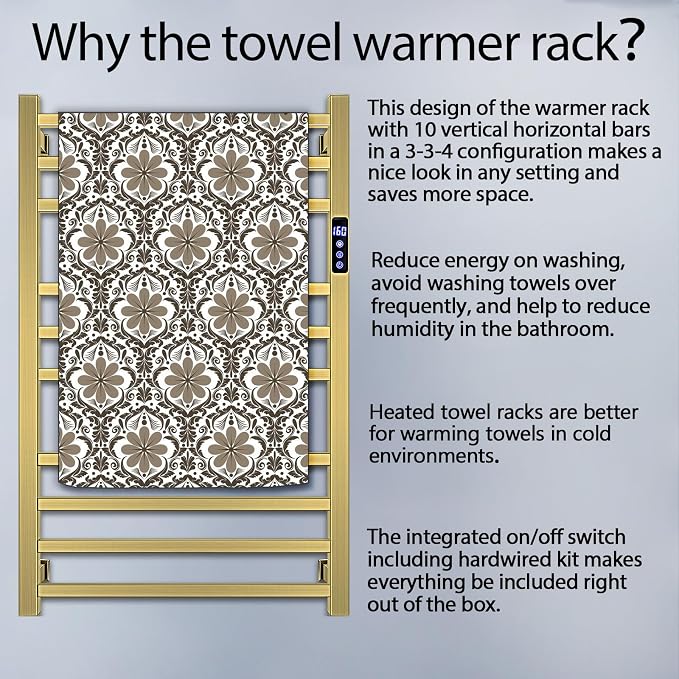 XBVV Towel Warmer Rack for Bathroom - Image 7