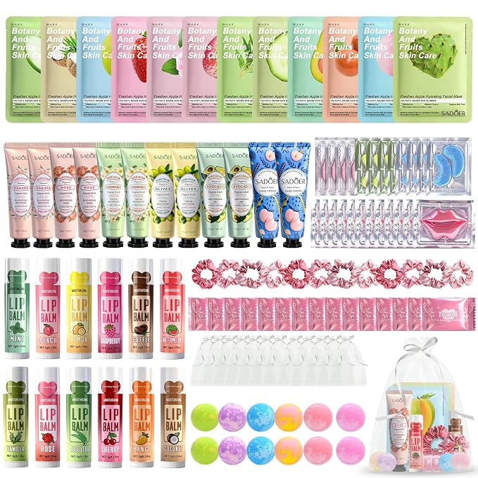 108 PCS Spa Party Supplies for Girls, Include Facial Masks, Lip Balms, Eye by GARPGONA