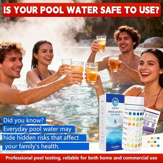 8-in-1 Pool Test Strips, 151 Strips Spa and Hot Tub Water Testing Kit, Pool - Image 7