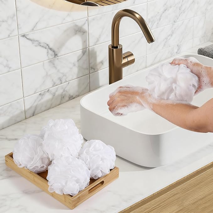 8Pcs Small Loofah Travel Size Bath Sponge 35g/pc Shower Puff Mesh Pouf - Image 4
