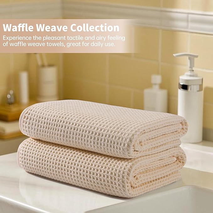 MICROFI New Microfiber Waffle Bath Towels, 2 Pieces, Fast Drying, Lint Free 430 - Image 6