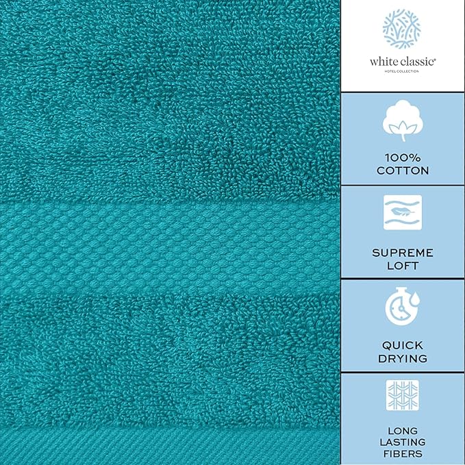 White Classic Luxury Bath Towels Large - Image 7