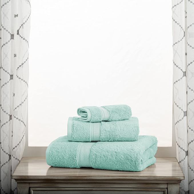 SUPERIOR Egyptian Cotton Pile 3 Piece Towel Set, Includes 1 Bath, 1 Hand - Image 2