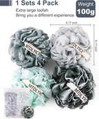 MTDLYICE Loofah Sponge, XXL Large Loofah 100g 4 Pack, Bath Sponge Soft Mesh - Image 3