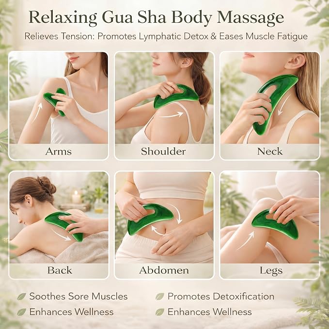 BBTO 2 Pcs Body Gua Sha Tool Large Resin Scraping Tools - Image 5