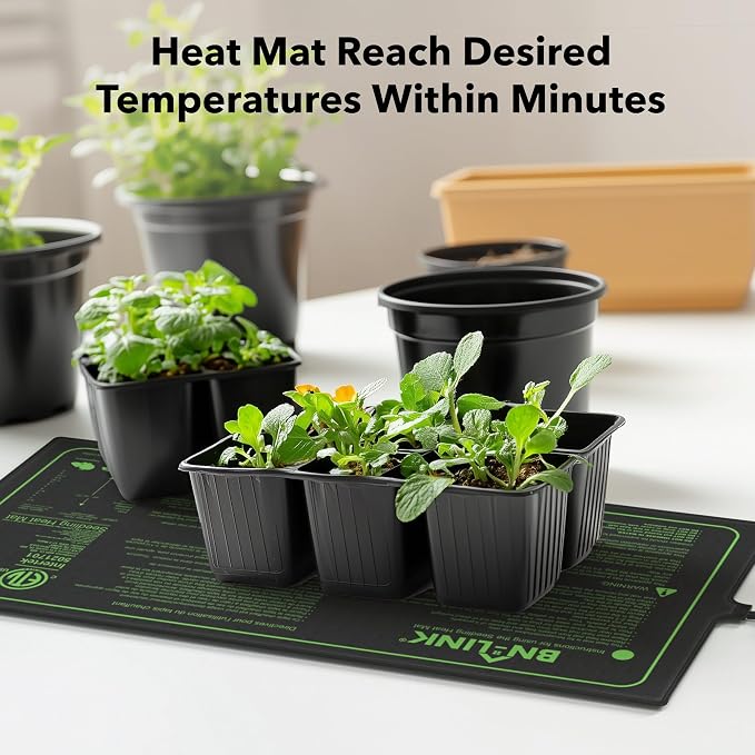 BN-LINK Seedling Heat Mat for Seed Starting 10" x 20.75", 4 Pack Daisy - Image 6
