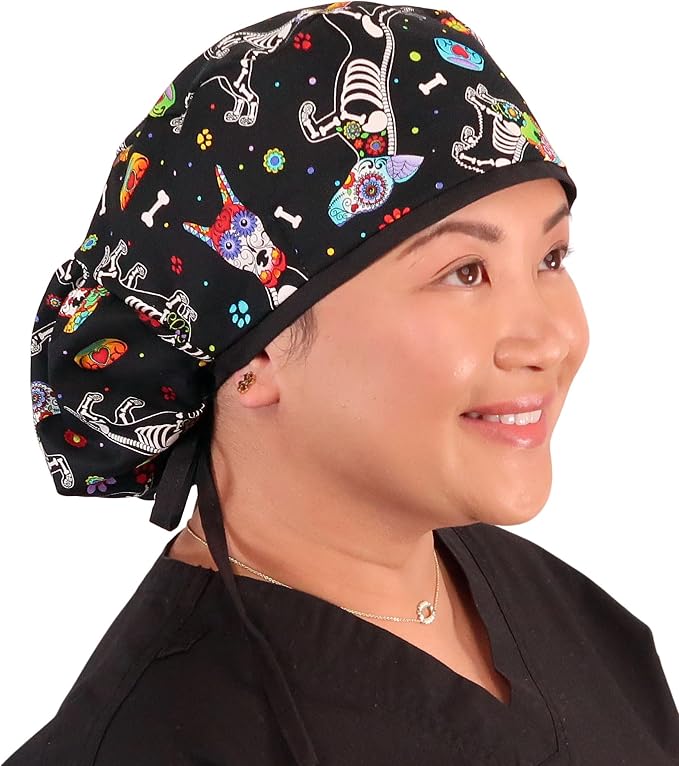 Sparkling EARTH Big Hair Ponytail Classic Surgical Style Scrub Working Cap - Image 5