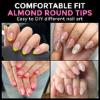 UNA GELLA Short Almond Round Fake Nails 216pcs Almond Press on Nails Pre-shape - Image 2