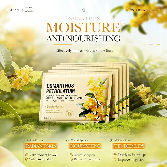 AKARY 10Pcs Osmanthus Nourish & Tender Lip Mask, Radiant & Tender, Smoothing - Image 2