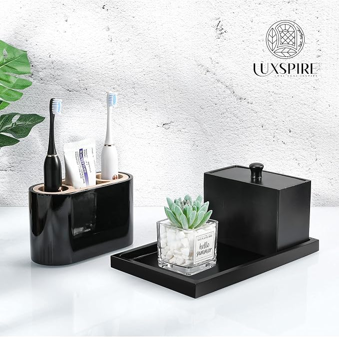Luxspire Bathroom Vanity Tray, Resin Dresser Jewelry Ring Dish Tank Storage - Image 6