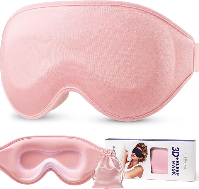 LitBear Long Lash Sleep Mask for Women Men Side Sleeper, 3D Contoured Light by LitBear
