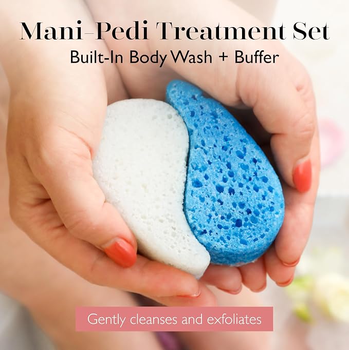 Spongellé Essentials Seaside Mist Fields Mani/Pedi Buffer | Exfoliating Foot & - Image 2
