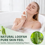 SAMEBUTECO 4 Pack Natural Loofah Exfoliating Body Scrubber Pads, Large Size - Image 5