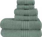 BOUTIQUO 6 Pack Cotton Towel Set, Contains 2 Bath Towels 28x55 inch, 2 Hand by BOUTIQUO