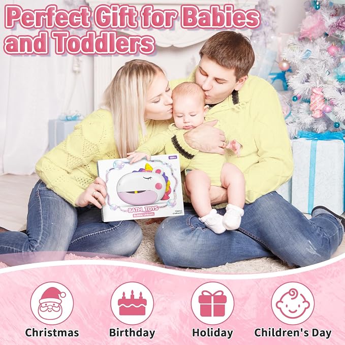 Infowush Baby Bath Toys, Unicorn Bath Bubble Machine Toddler Bath Toys - Image 8