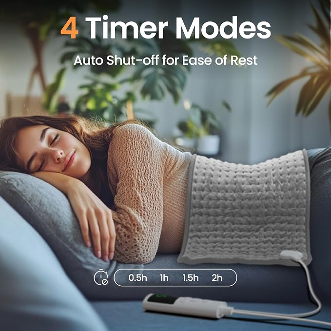 Heating Pad for Back, Shoulders & Period Cramps, 9 Heat Settings, Auto Shut-Off - Image 4