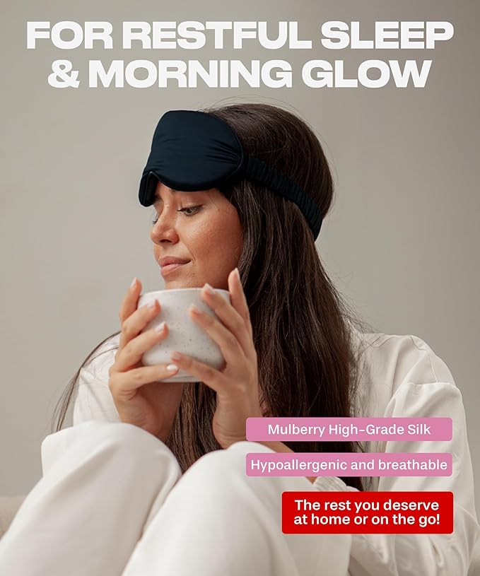 SUNDAYSILKS™ Exclusive Mulberry Silk Sleep Mask | Soft Eye Covers, and - Image 3