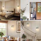Set of 2 Wall Sconces for Bathroom, Brushed Nickel Vanity Light Fixtures - Image 9