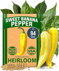 HOME GROWN Banana Pepper Seeds 94+ Heirloom Non GMO Seeds by HOMEGROWN