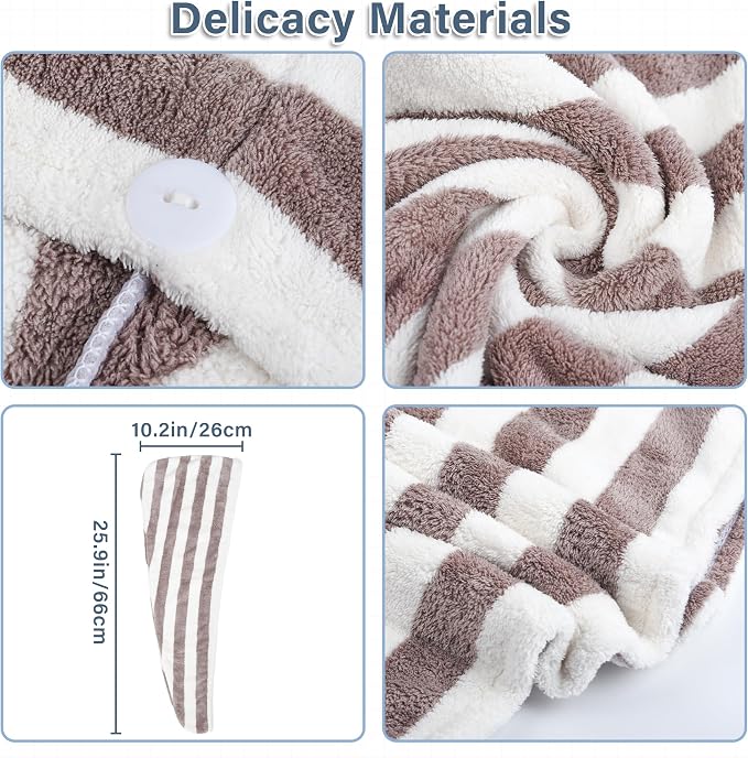 Microfiber Hair Towel Wrap, Quick Dry Hair Turbans - Image 8