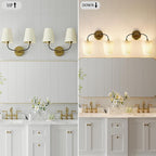 Bathroom Vanity Light with Fabric Shade, 2-Light Bathroom Vanity Light Over - Image 8