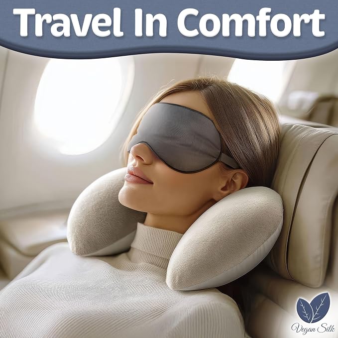 Sleep Mask - Dark Gray, 100% Viscose Derived from Bamboo - Lightweight Eye Mask - Image 7