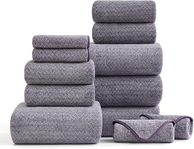 Ultra Soft Bath Towel Set, 12 Piece Family Bathroom Towels Set by BEDDING
