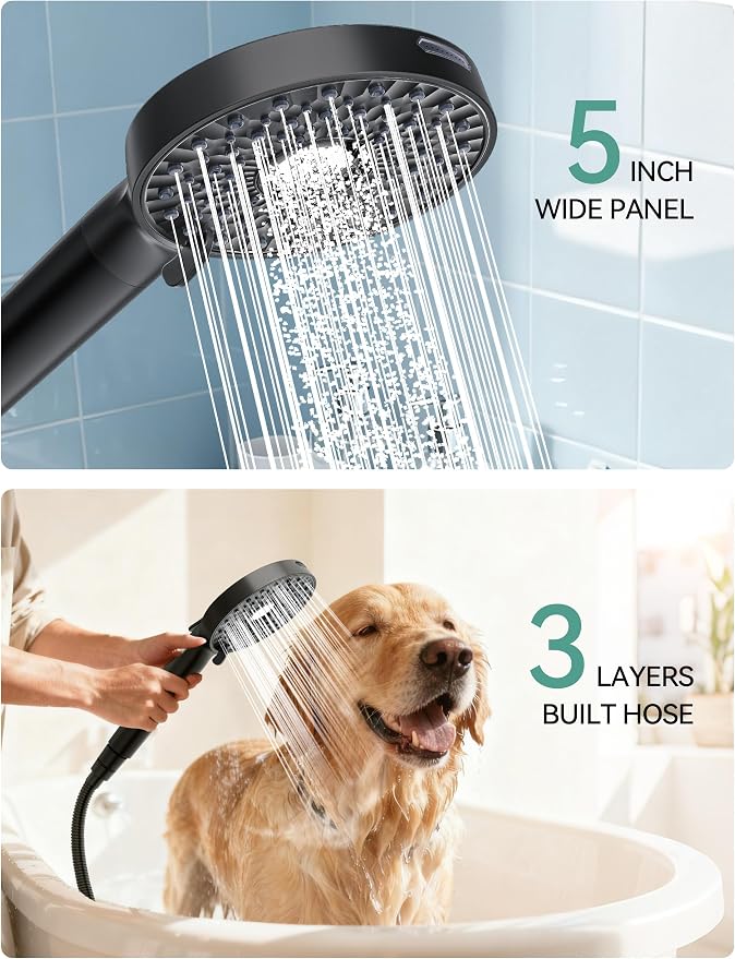 Magichome Shower Head with Handheld, High Pressure 10-Spd Detachable Chrome - Image 6