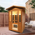 2 Person Outdoor Sauna Infrared Saunas Dry Sauna Room 120V Red Cedar and - Image 8