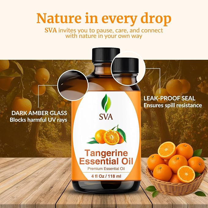 SVA Tangerine Essential Oil – 4 Fl Oz – 100% Natural Tangerine Oil - Image 7
