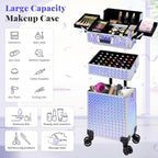 3 in 1 Rolling Makeup Train Case Professional Large Cosmetic Trolley - Image 3