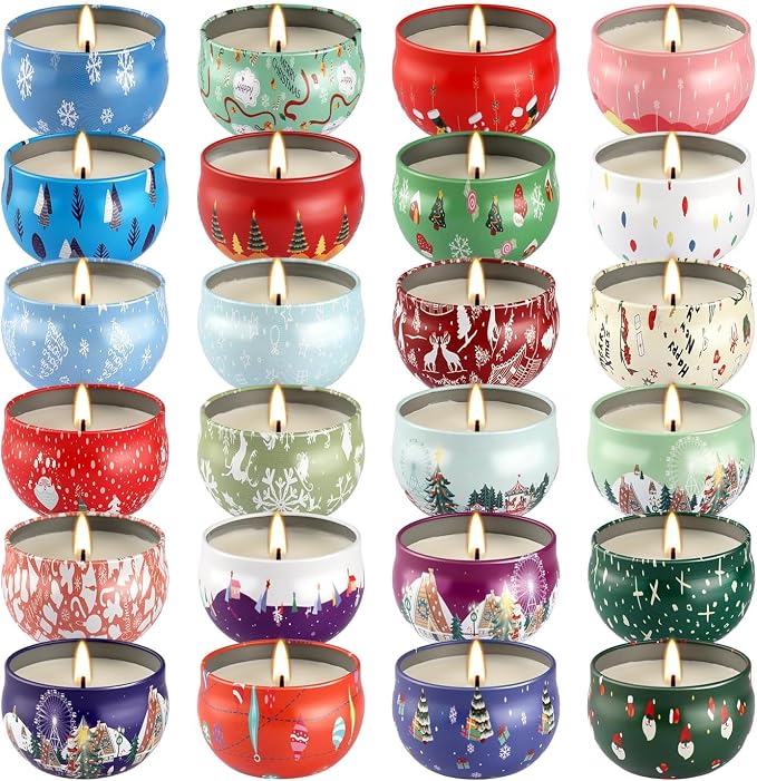 WPONSZU 24 Pack Christmas Scented Candles Gift Set - Image 3
