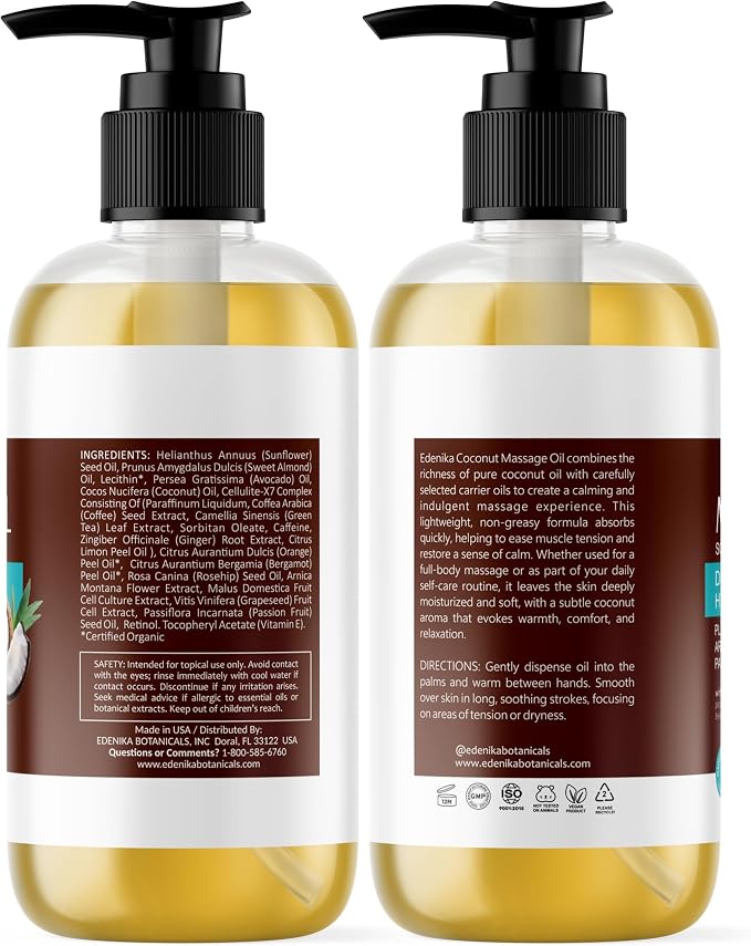 Edenika Botanicals Tropical Coconut Massage Oil - Image 7