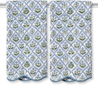 Ridhi Block Print Light Steel Blue Cotton Spa/Beach Towel 27"x54" Set of 2 by Ridhi