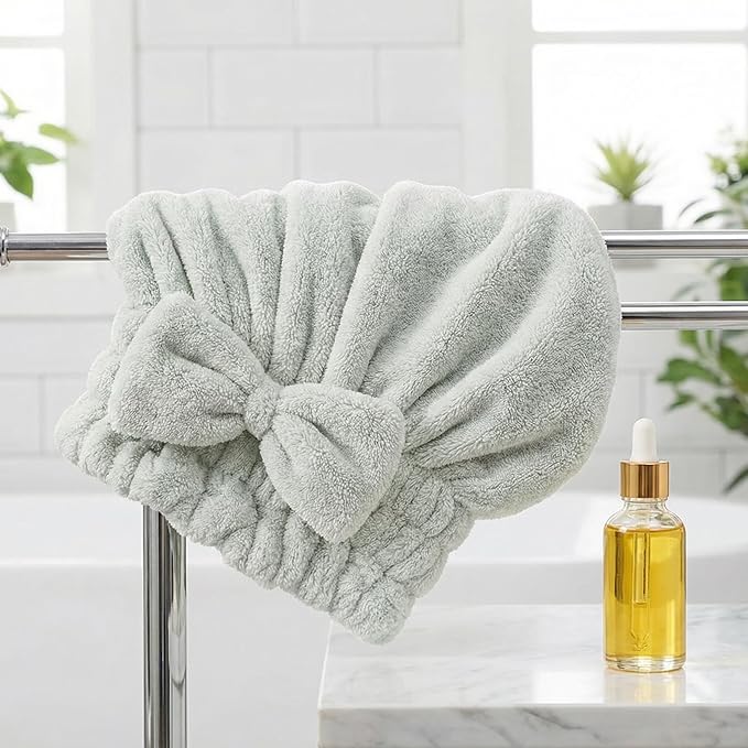 Microfiber Hair Drying Cap, Super Absorbent Hair Turban - Image 7
