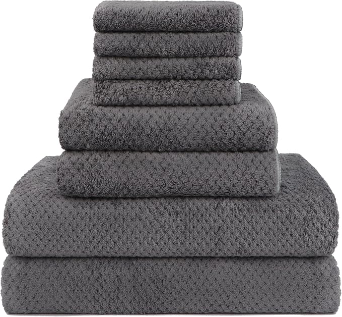 HOMEXCEL 8 Piece Bath Towel Set, Microfiber Bathroom Towel by HOMEXCEL