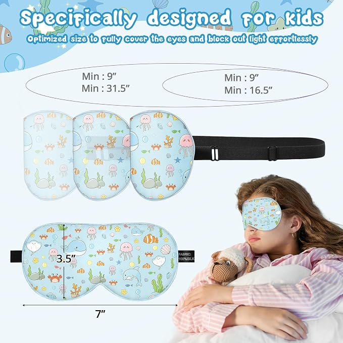 Kids Sleep Mask Eye Cover: 100% Real Natural Pure Silk Eye Mask - Image 4