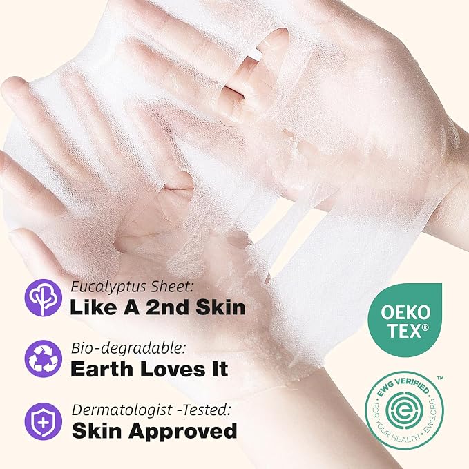 ZealSea Clean Beauty Face Masks Skincare, Minimalism 15 Ingredients Sheet Mask - Image 6
