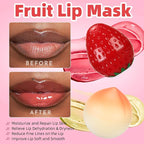 6 PCS Mini Bee Lip Balm Lip Mask Fruit Pot, Strawberry Lip Balm - Image 3