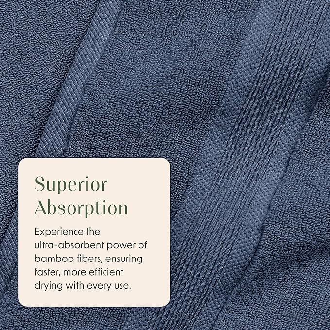 Springtree Home Luxury Viscose from Bamboo Bath Towel Set of 4 | 35% Viscose - Image 6
