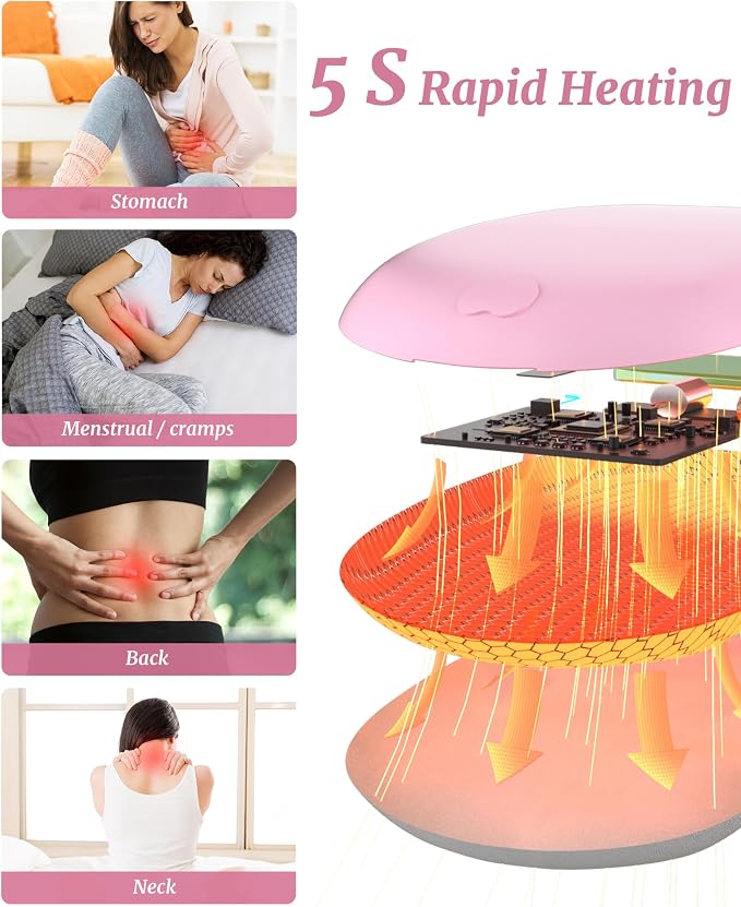 Portable Heating Pad for Cramps Upgraded Cordless Electric Period Heat Pad for - Image 2