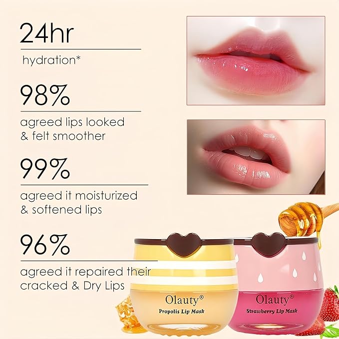 8 PCS Bee Lip Balm Honey Pot, Honey Lip Balm Bulk, Moisturising Sleep Lip Mask - Image 2
