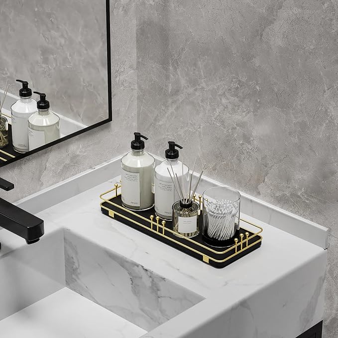 Bathroom Vanity Tray for Countertop Toiletries Perfume Makeup Soap Dispenser - Image 4