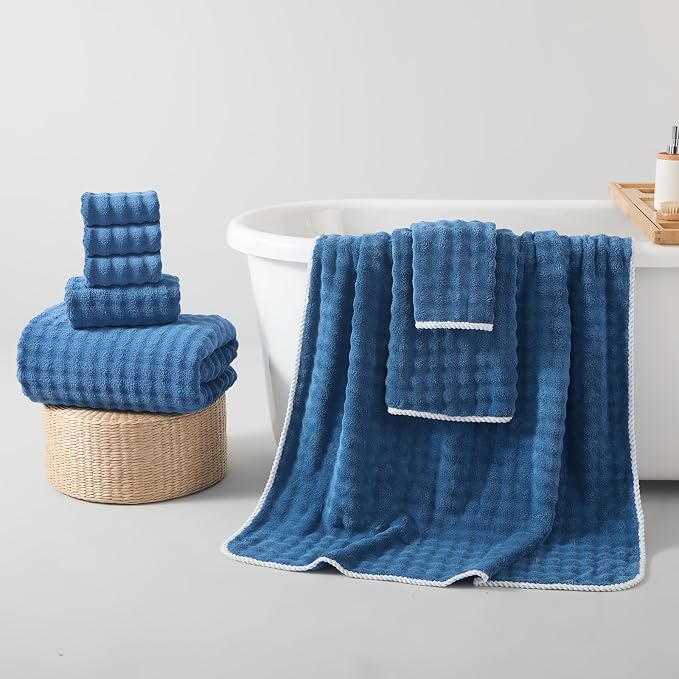 REDKISS 8-Piece Soft Bath Towel Sets, Extra Large 2 Bath Sheet, 2 Hand Towel - Image 2