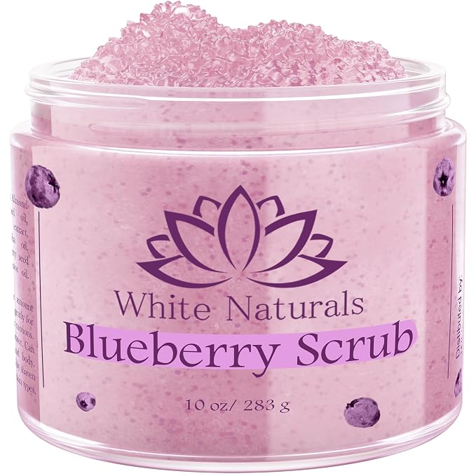 Blueberry Body Scrub, Pure Organic Face Exfoliant by WhiteNaturals