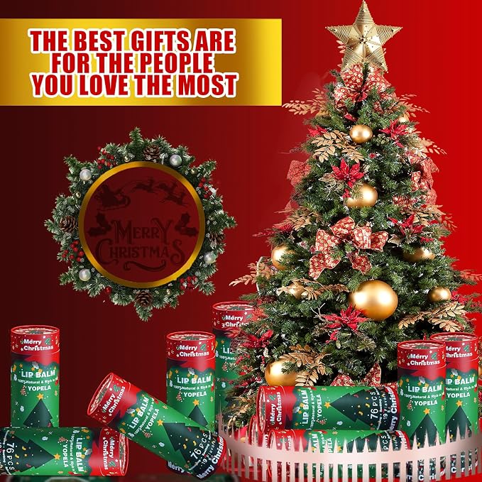 Yopela 76 Pack Christmas Natural Lip Balm Bulk - Image 6