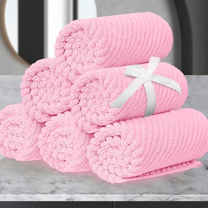 VOOVA & MOVAS Towels for Face, Luxury Hand Towels Set of 6, Fluffy Facial by VOOVAMOVAS