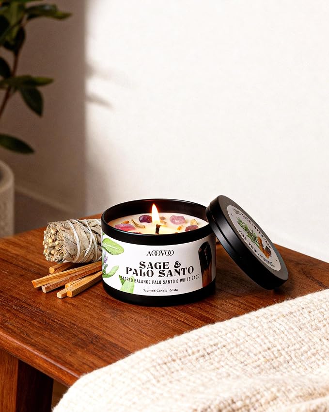 AOOVOO 4 Pack Sage Candles - Image 6