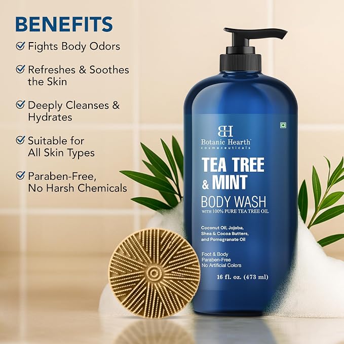 Botanic Hearth Tea Tree & Mint Body Wash - Image 3